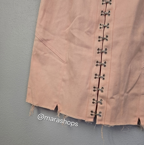 For Love And Lemons Peach Monika Hook-Front Denim Dress - Picture 4 of 8